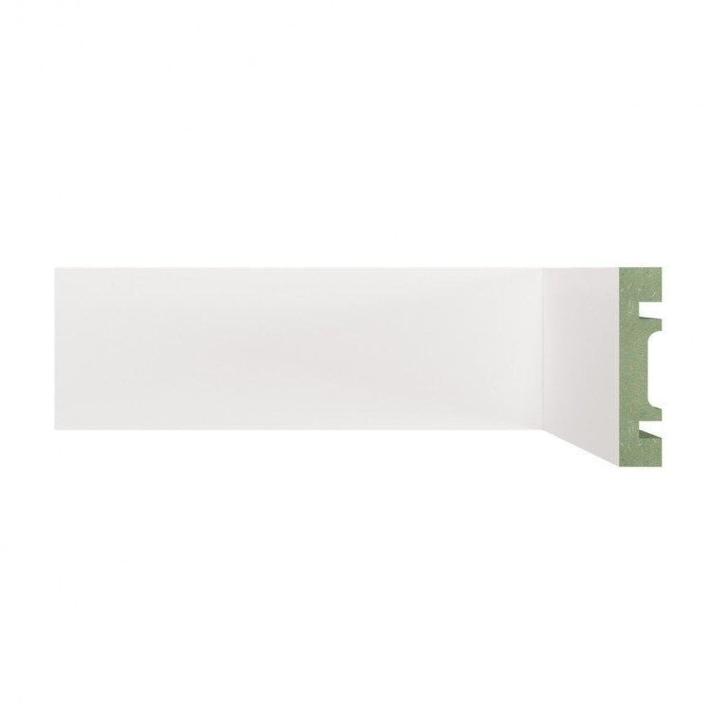 Kit Rodapé de MDF 10 Barras Lisas de 7cm x 2,40m Rende 24 Metros Moldufama Branco