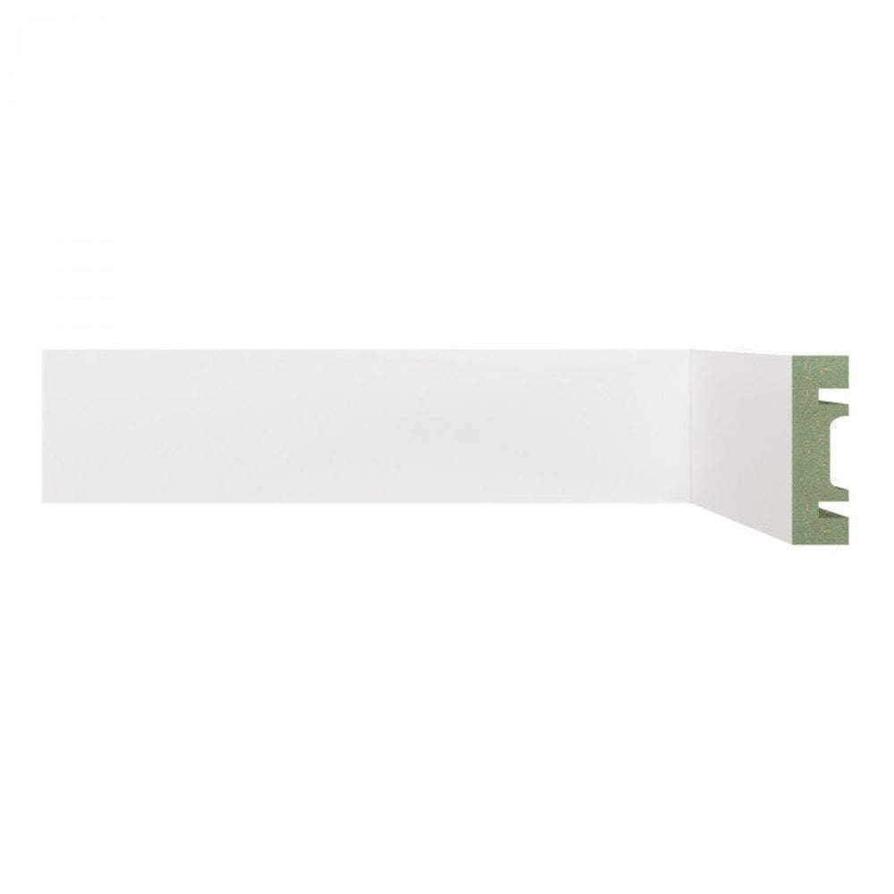 Kit Rodapé de MDF 10 Barras Lisas de 5cm x 2,40m Rende 24 Metros Moldufama Branco