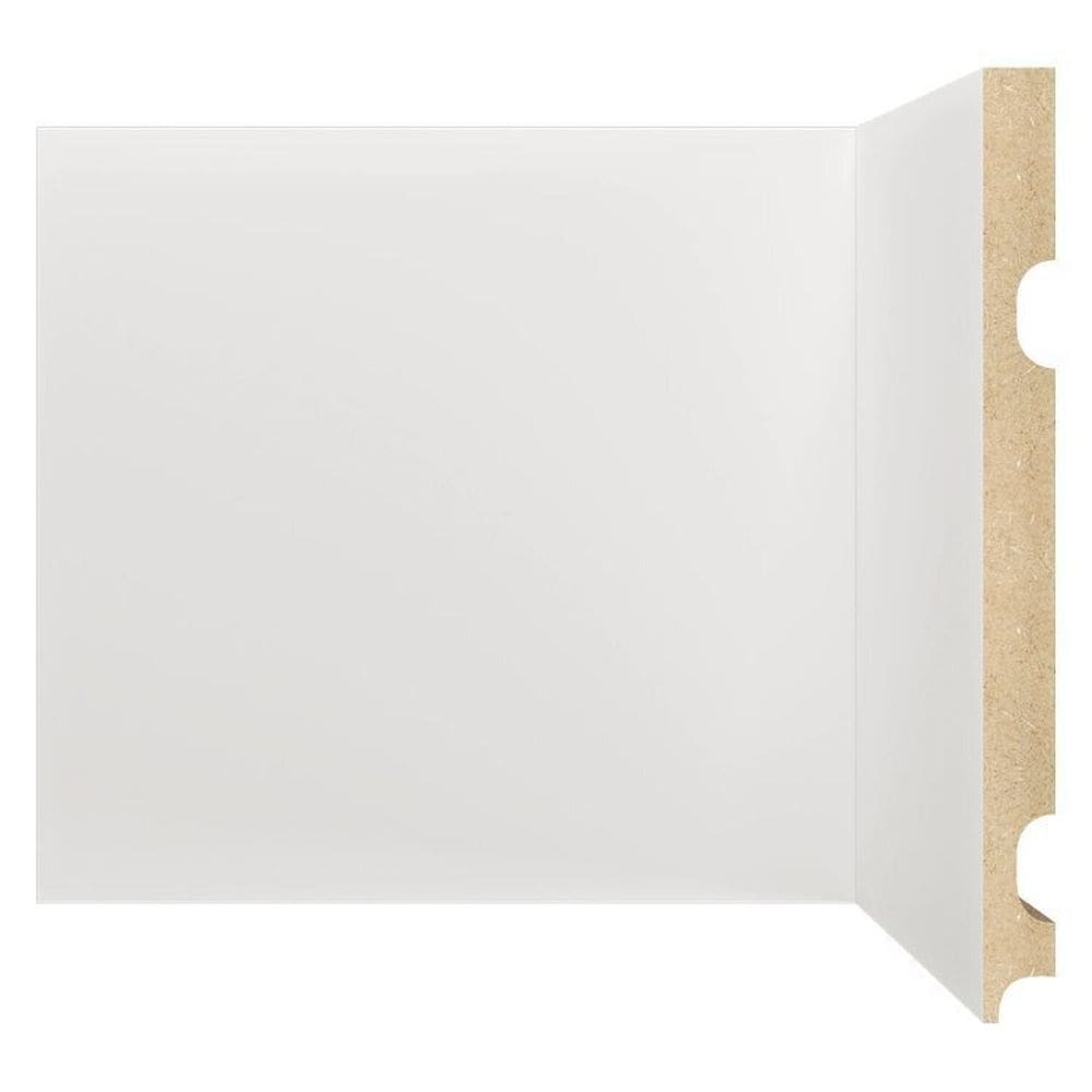 Kit Rodapé de MDF 5 Barras Lisas de 20cm x 2,40m Rende 12 Metros Moldufama Branco