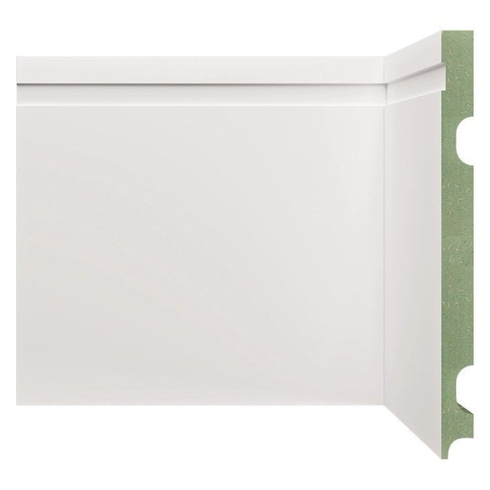 Kit Rodapé de MDF 20 Barras Frisadas 20cm x 2,40m Rende 48 Metros Moldufama Branco