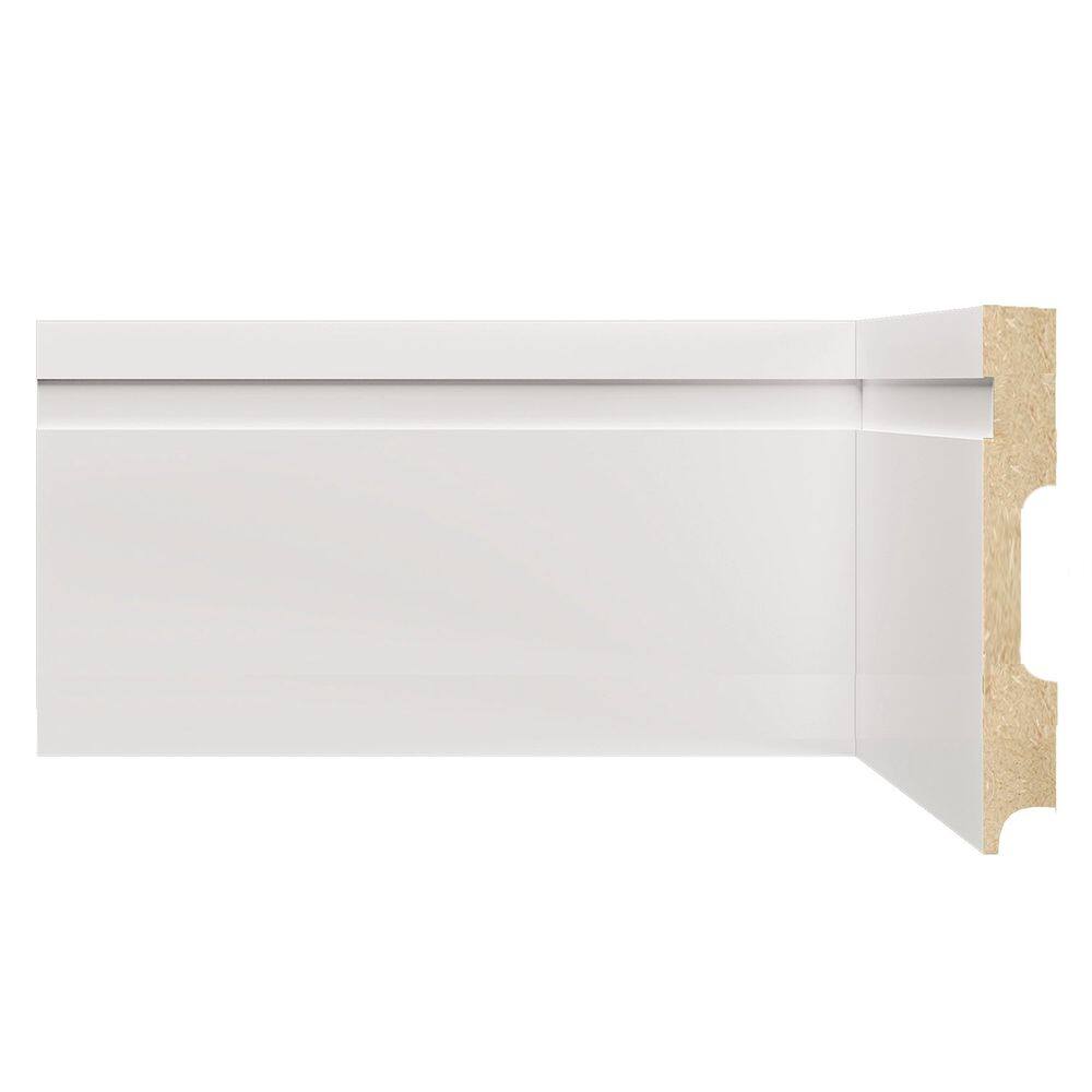 Rodapé de MDF Frisado de 12cm x 2,40m Rende 2,4 Metros Moldufama 1202 Branco