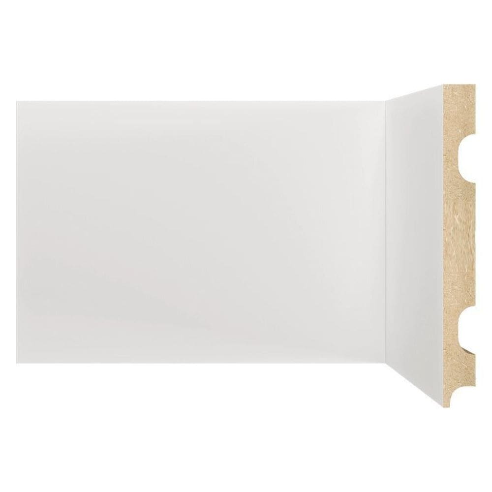Kit Rodapé de MDF 5 Barras Lisas de 15cm x 2,40m Rende 12 Metros Moldufama Branco