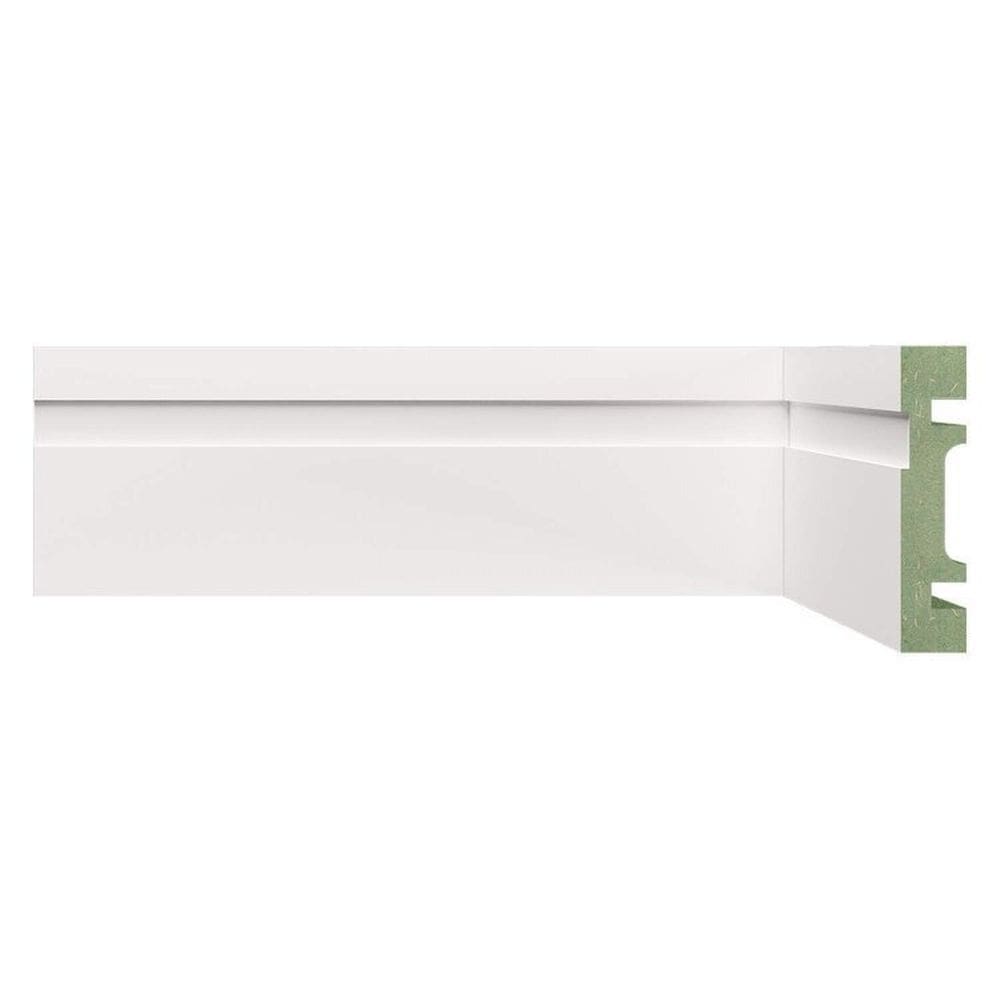 Kit Rodapé de MDF 5 Barras Frisadas de 8cm x 2,40m Rende 12 Metros Moldufama Branco