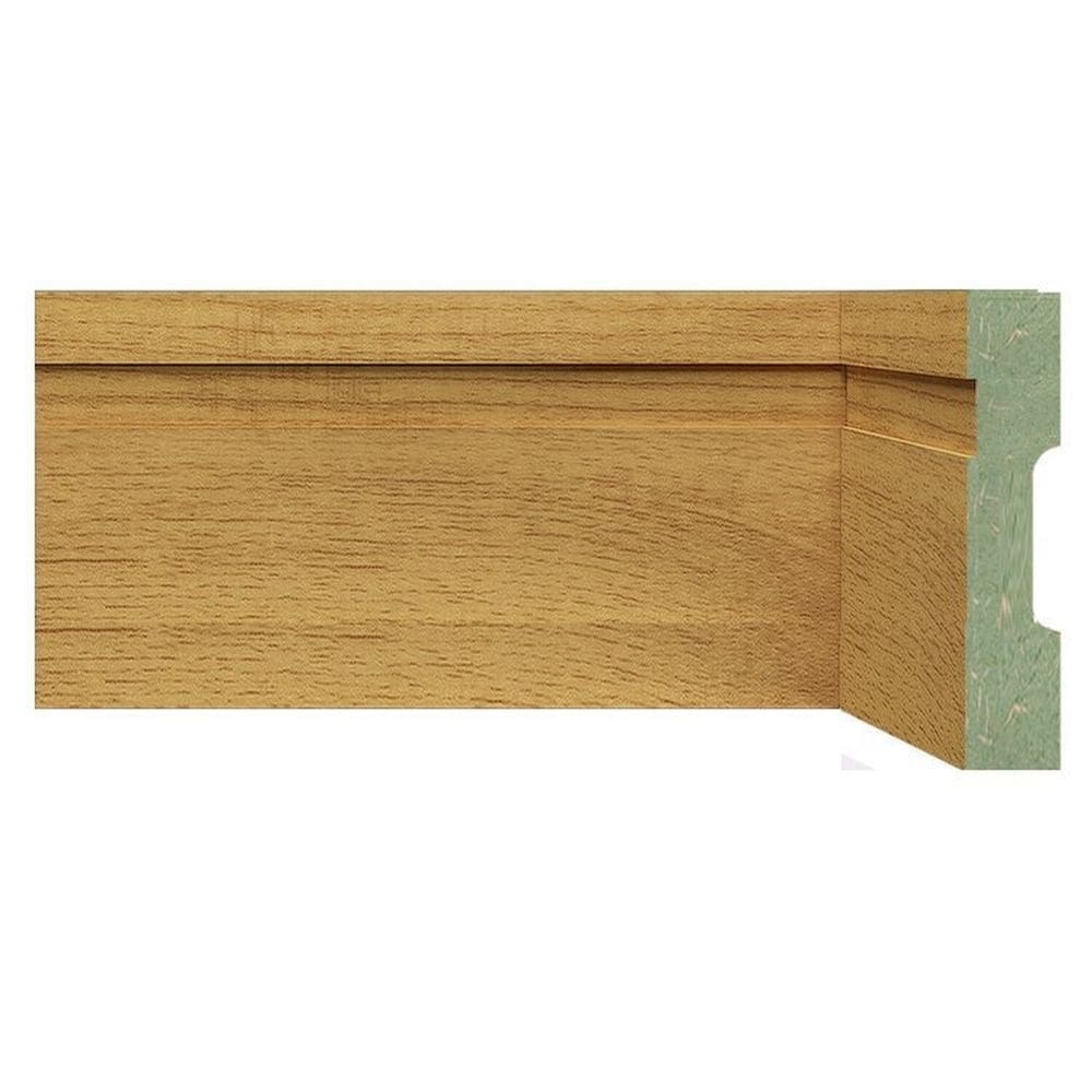 Kit Rodapé de MDF 5 Barras Frisadas de 10cm x 2,40m Rende 12 Metros Moldufama Carvalho Prime