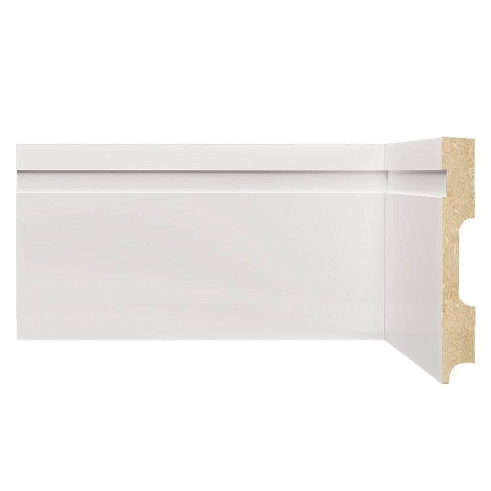 Kit Rodapé de MDF 5 Barras Frisadas de 12cm x 2,40m Rende 12 Metros Moldufama Branco