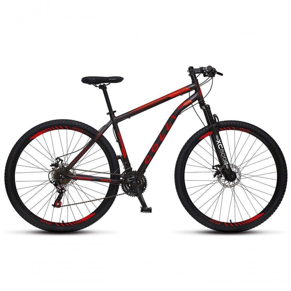 Bicicleta Athena Aro 29 Em Aço Com 21 Marchas Colli Preto Fosco-vermelho