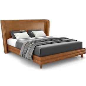 Cabeceira Casal Nilo 140cm Com Cama Pés Madeira Suném P05 Couríssimo Whisky - Lyam Decor