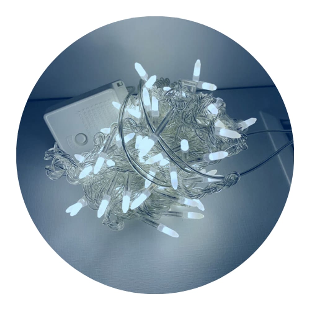 100 Lampadas Leitosas Luz de Led Cordão De 10 Metros 8 Funçoes De Pisca Natal Cor:Branco