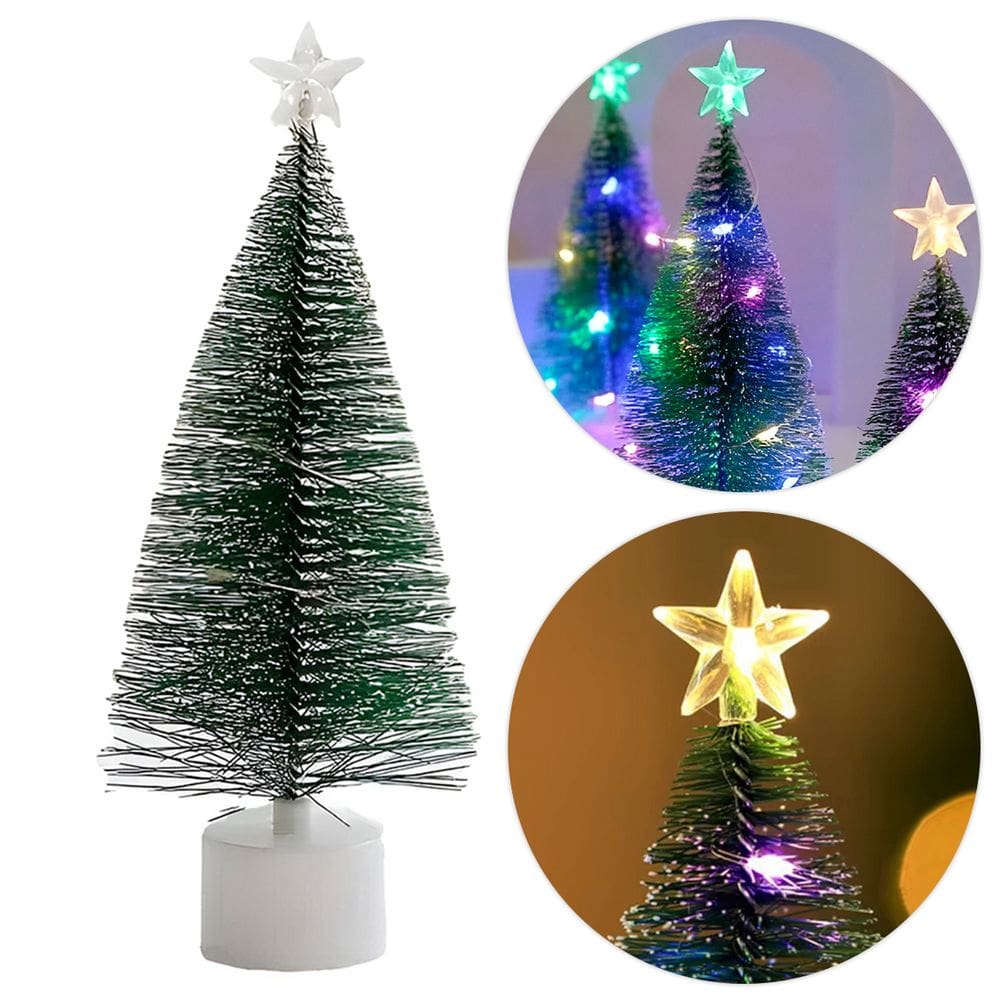Mini Arvore De Natal Pisca Colorido Estrela Enfeite Decoraçã