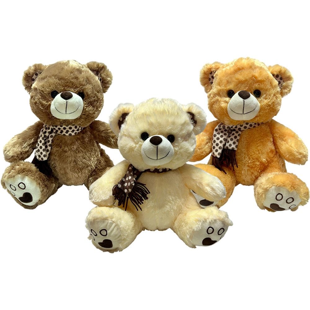 Urso Ursinho De Pelucia Grande Com Cachecol Fofo Namorados Presente - 36cm