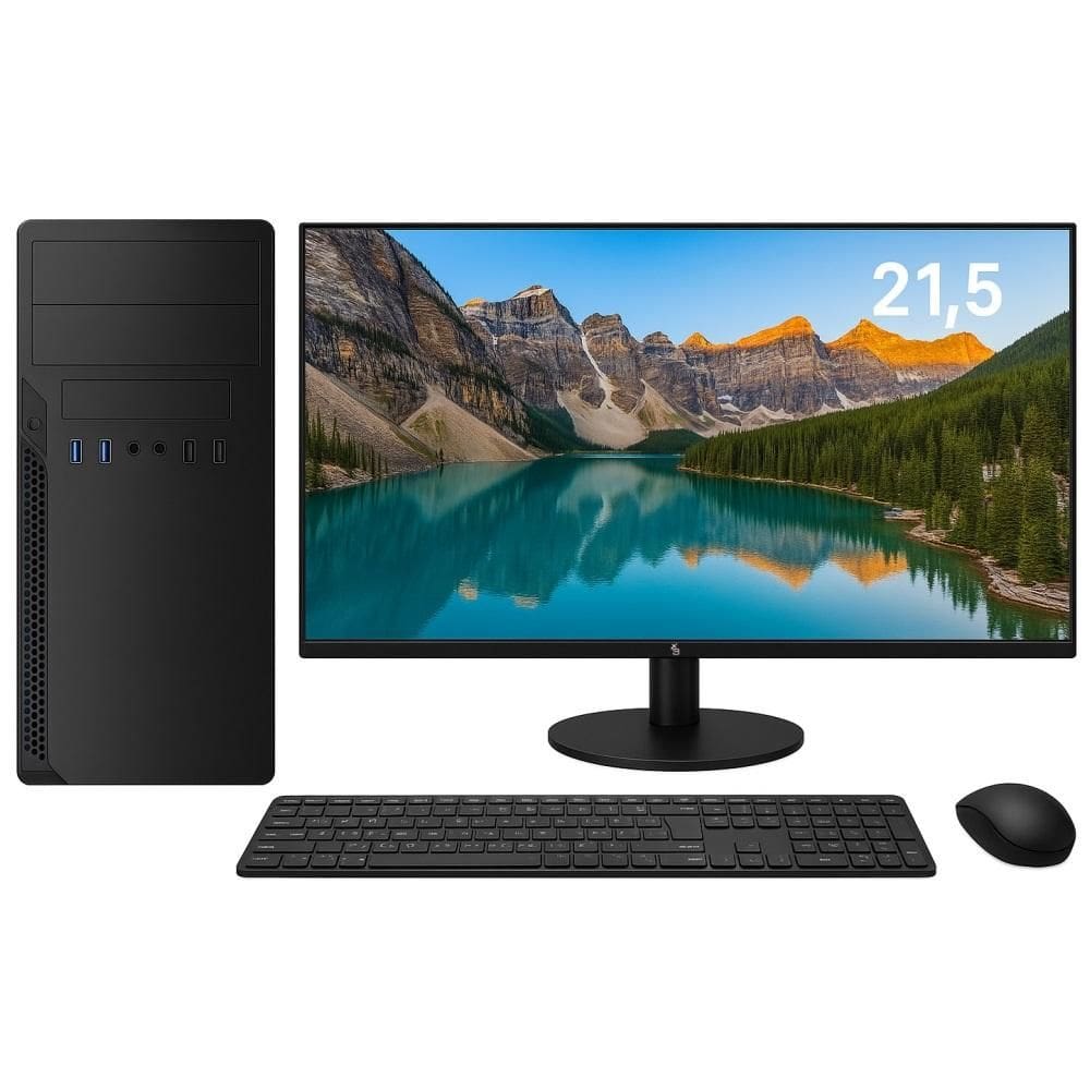 Computador 3Green Completo Intel i3 10100F, 16GB DDR4, SSD 1TB Nvme, Geforce GT 2GB Monitor Led 21,5" Wifi, 3GP-012