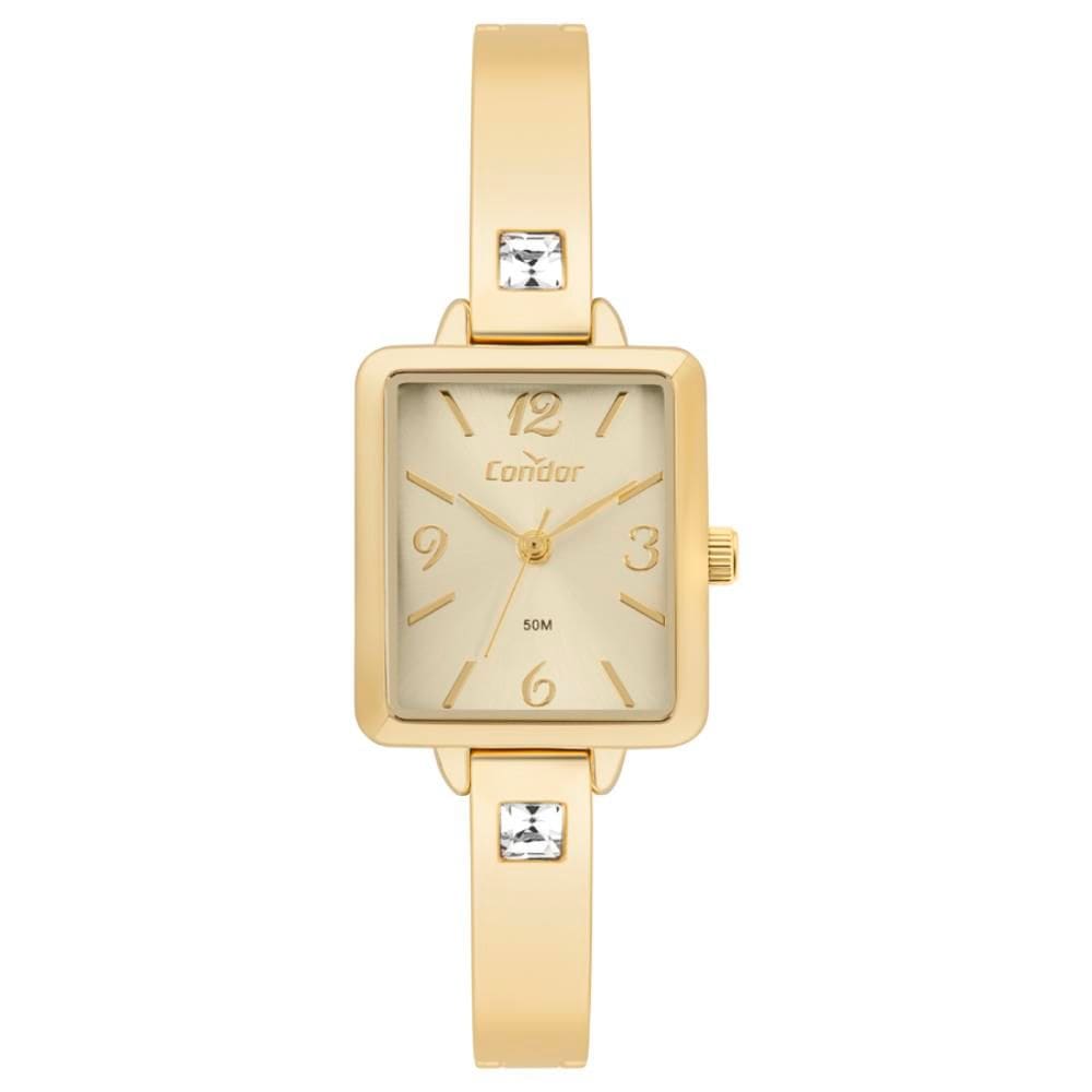 Relógio Condor Feminino Ref: Co2035nqe/5d Retangular Bracelete Dourado
