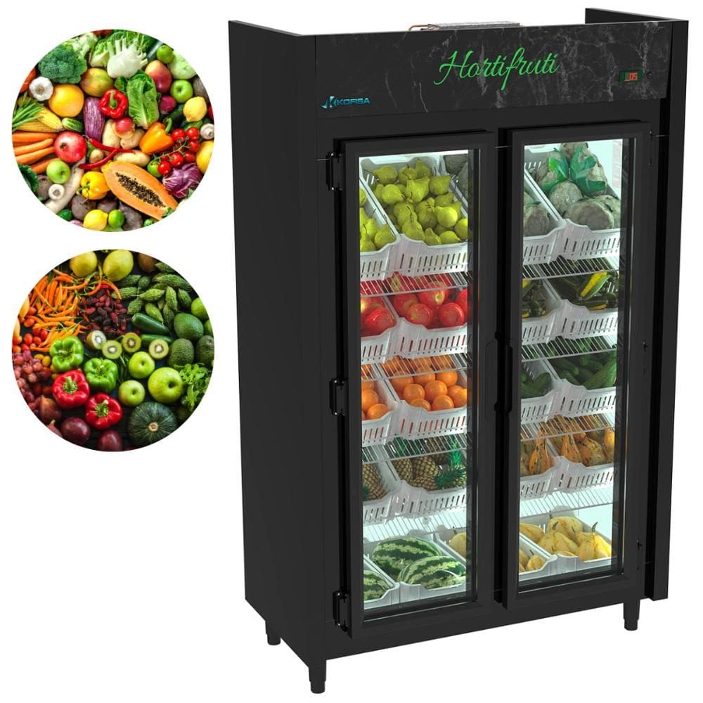 Refrigerador Expositor 890 L 2 Portas Auto Serviço Para Hortifruti Blanc Kofisa