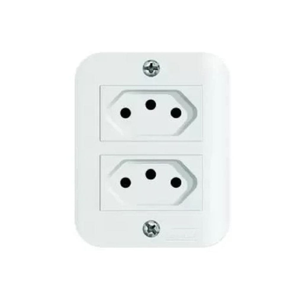 Tomada 2P+T Sobrepor Branco 20A 250V Romazi