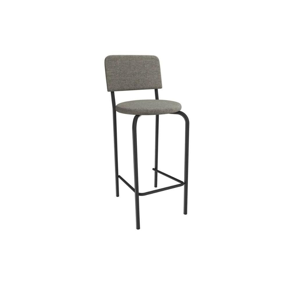 Banqueta Sala de Jantar Capri 1B715PRF Aço 1 Un Preto/Linho Escuro - Kappesberg