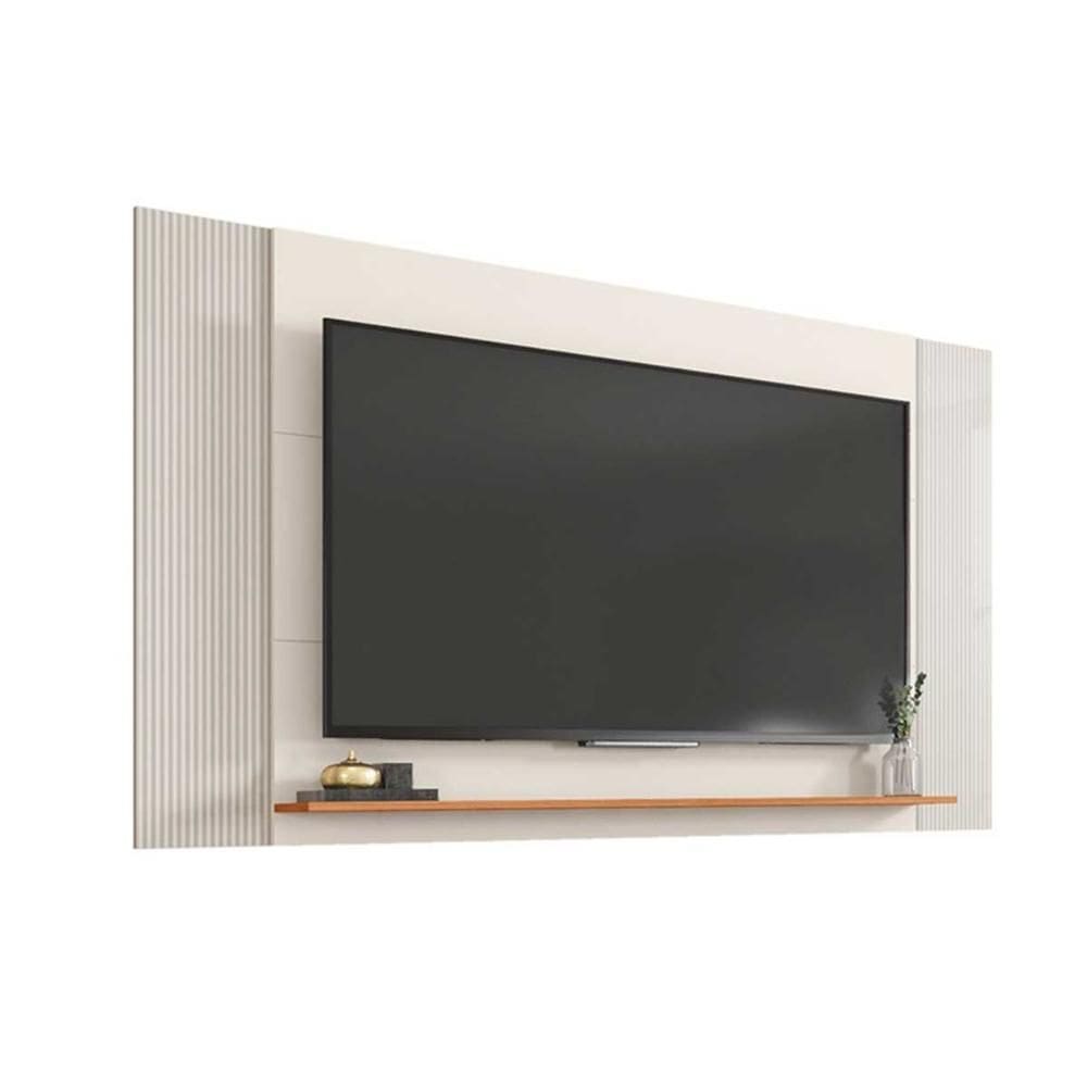 Painel Home p/ TV até 65 Pol Modrian Extensível c/ Prateleira 136 à 180cm Off White Mr/Freijo - Caemmun