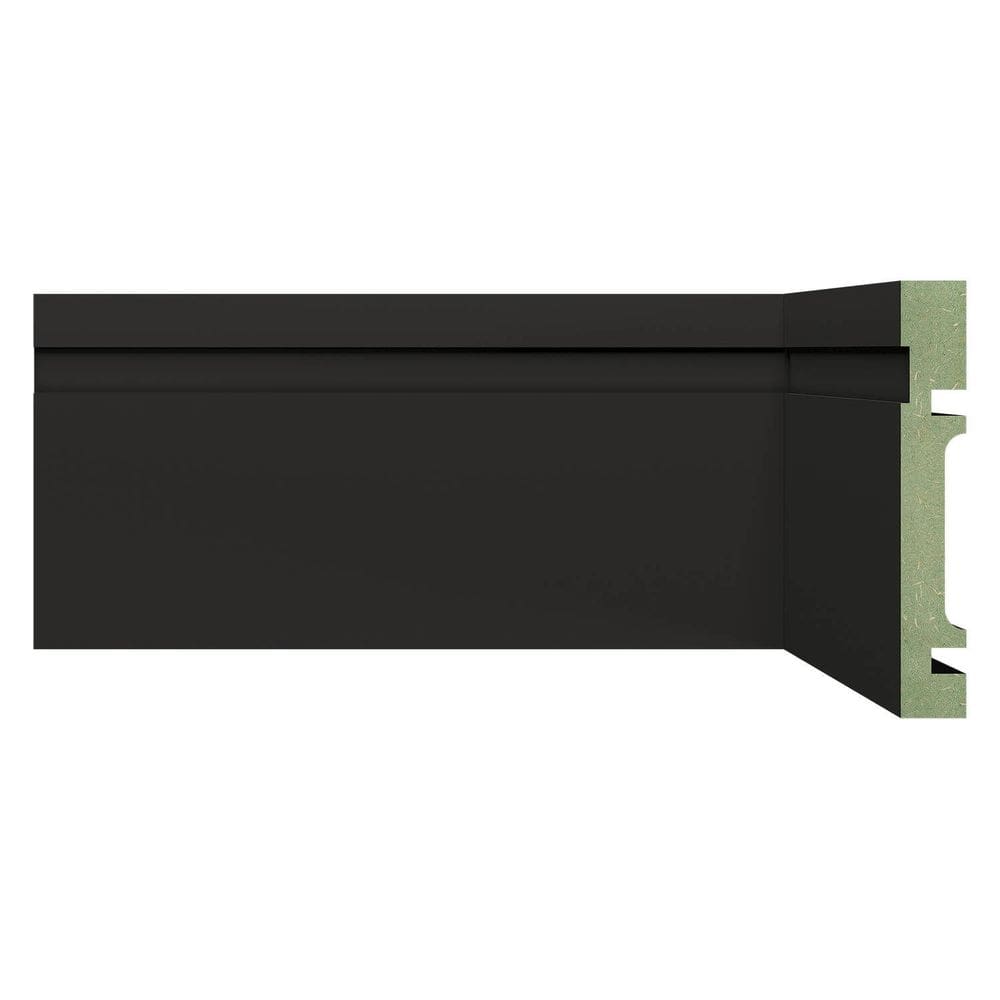 Rodapé de MDF Frisado de 10cm x 2,40m Rende 2,4 Metros Moldufama 1002 Preto