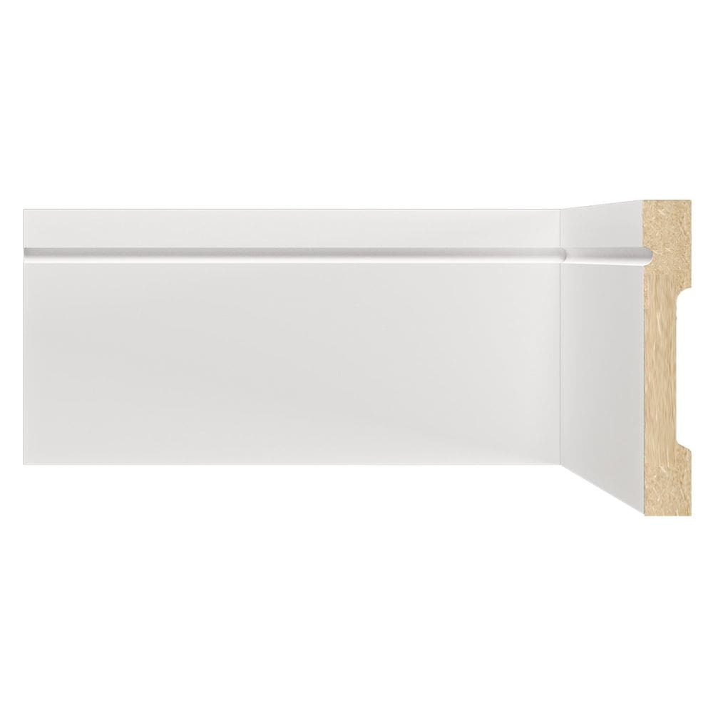 Rodapé de MDF Frisado de 10cm x 2,40m Rende 2,4 Metros Moldufama 1003 Branco
