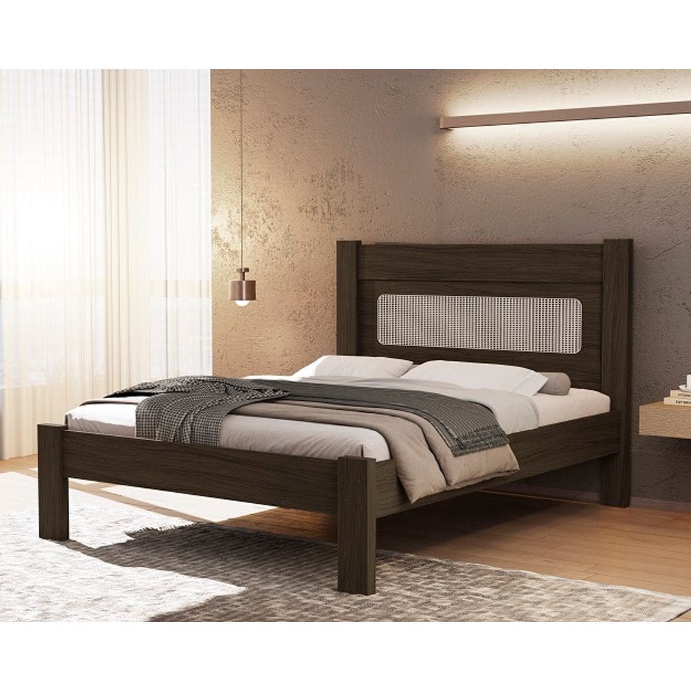 Cama De Casal Clara Chocolate - VJ Móveis