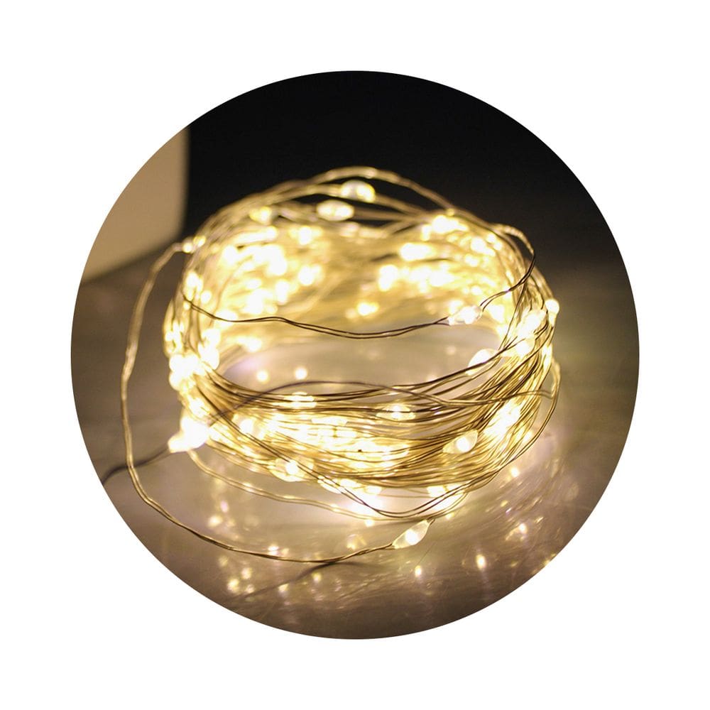 Pisca de LED Fio de Fada 20L 2 Metros A Bateria Natal Ano Novo Cores:Branco Quente