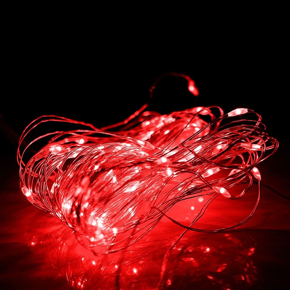 Pisca de LED Fio de Fada 20L 2 Metros A Bateria Natal Ano Novo Cores:Vermelho