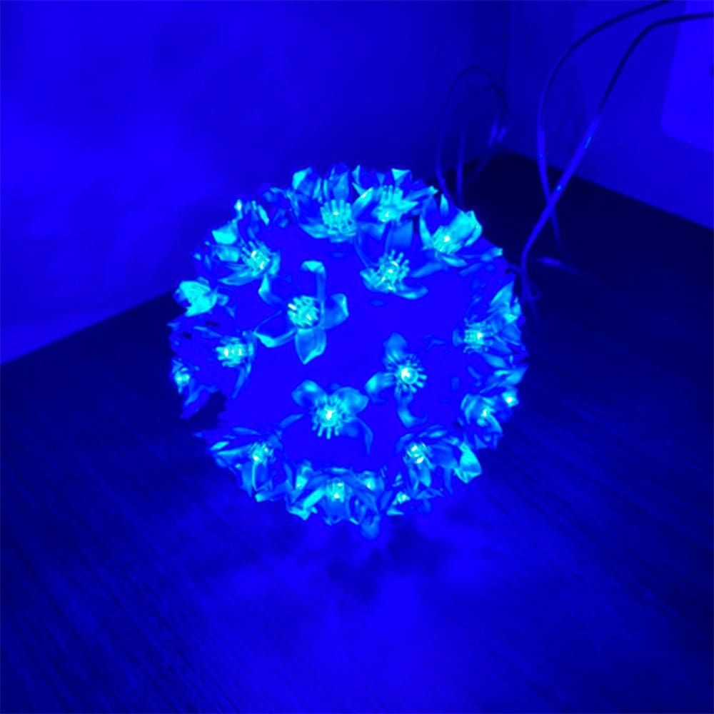 Globo Lampadas Luzes De Led Flor Bola Natal Decoração Tomada Cor:Azul