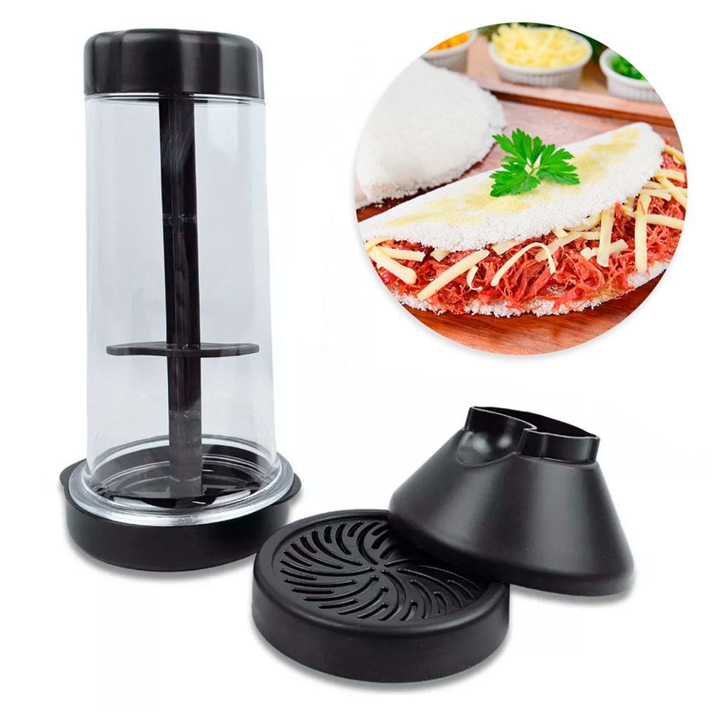 Tapioqueira Peneira Polvilhador Beiju Farinha Armazenar Utensilio Cozinha Cor:Preto