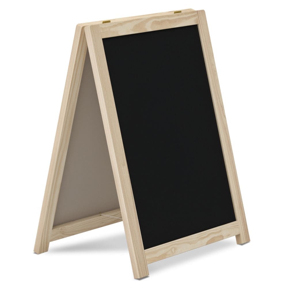 Cavalete de Calçada Standard Preto 70x50 cm Moldura Pinus Natural