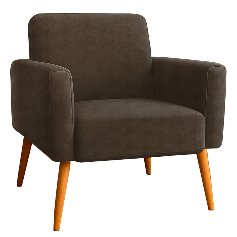 Poltrona Sala Variant Com Apoio de Braço em Tecido Veludo - Sentô