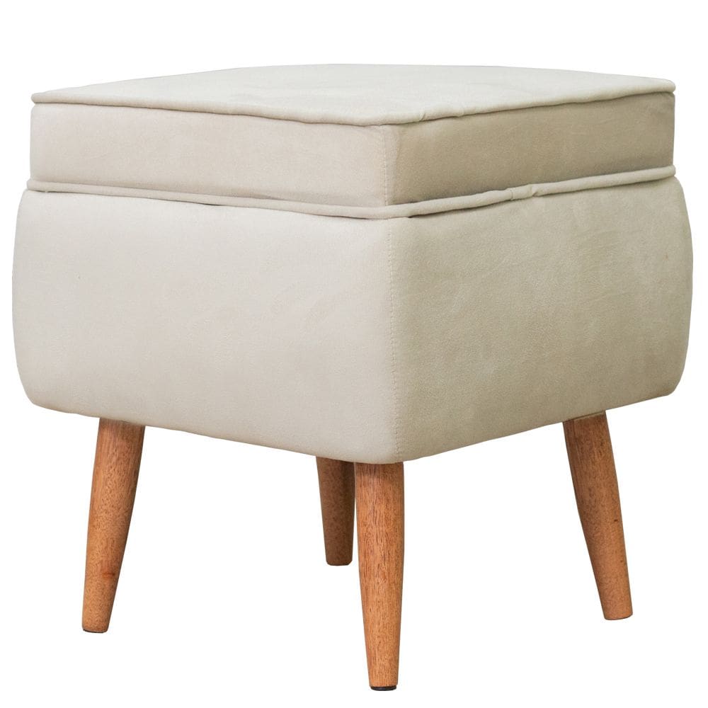 Puff Banqueta Comodoro Quadrado em Tecido Veludo - Sentô