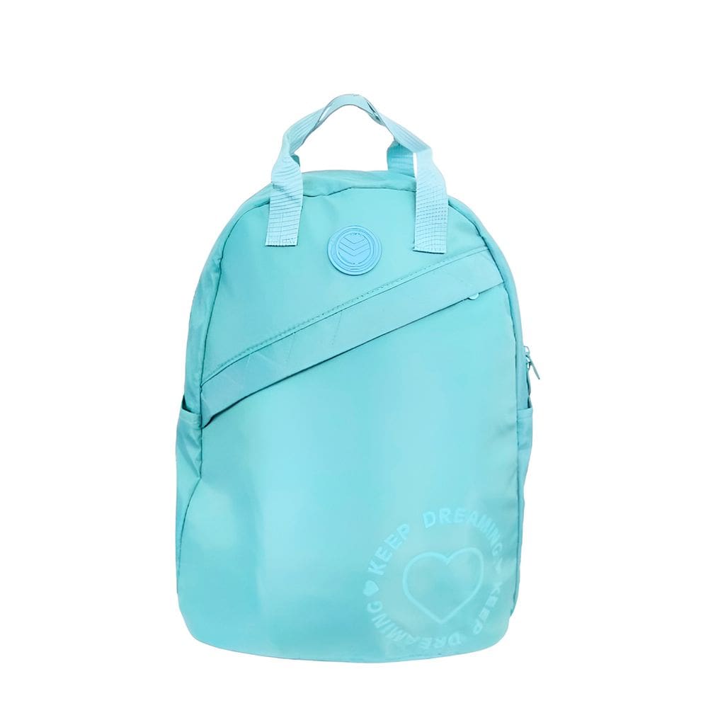 Mochila Escolar Juvenil de Costas Coloridas Escola Passeio Cor:Azul