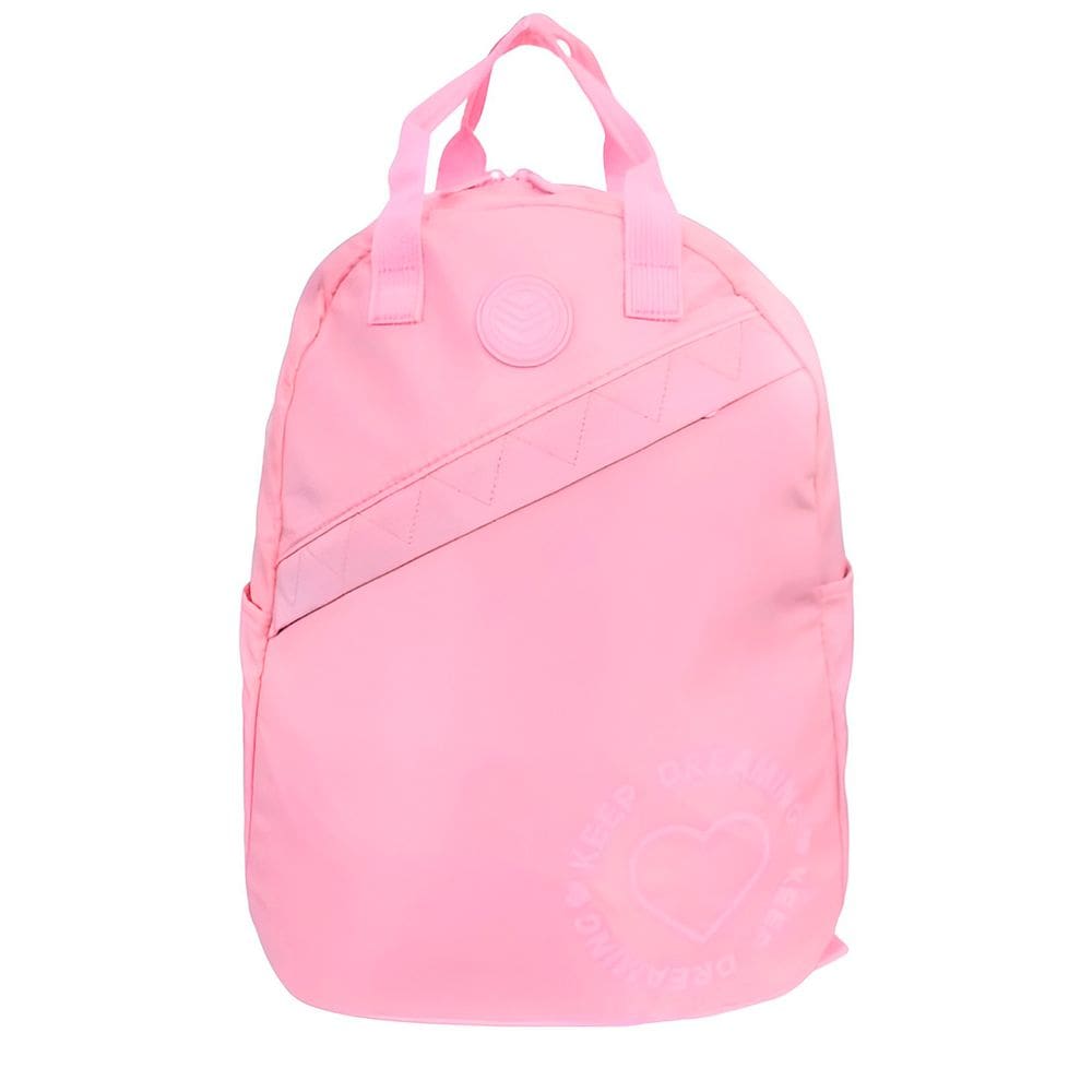 Mochila Escolar Juvenil de Costas Coloridas Escola Passeio Cor:Rosa