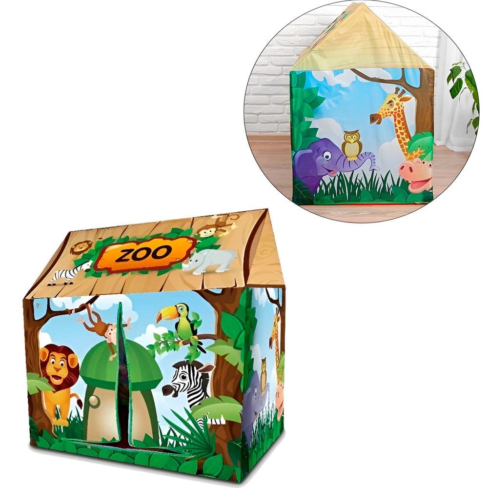 Barraca Tenda Infantil Dobrável Zoológico Safari Casinha