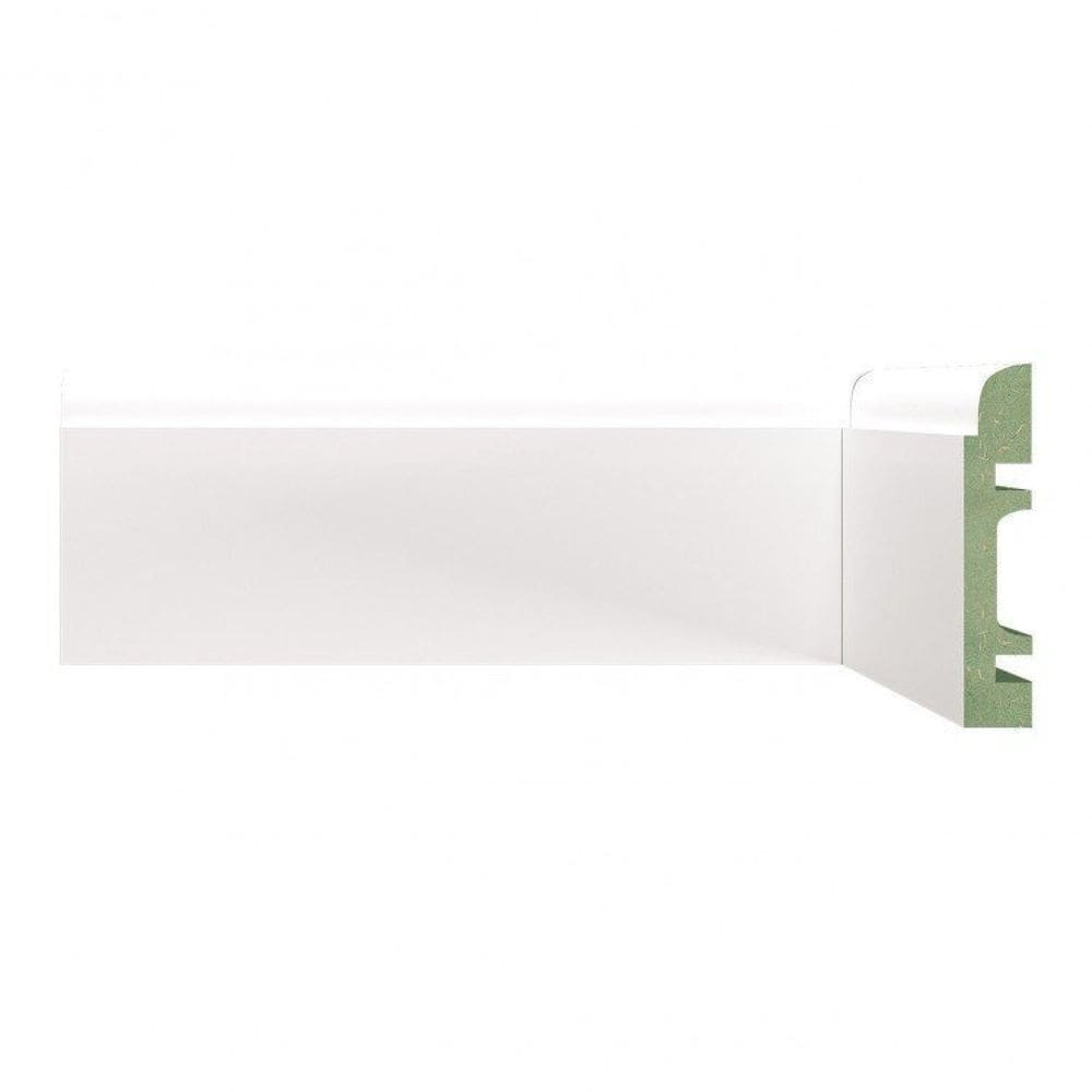 Kit Rodapé de MDF 30 Barras Lisas de 8cm x 2,40m Rende 72 Metros Moldufama Branco