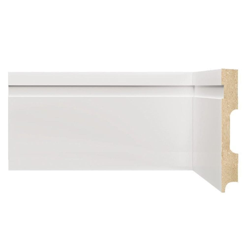 Kit Rodapé de MDF 20 Barras Frisadas de 12cm x 2,40m Rende 48 Metros Moldufama Branco