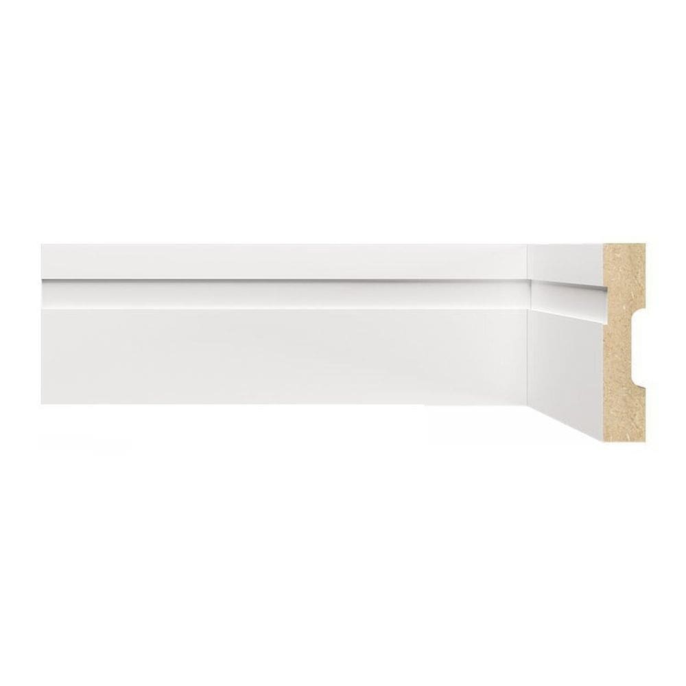 Kit Rodapé de MDF 3 Barras Frisadas de 7cm x 2,40m Rende 7,2 Metros Moldufama Branco