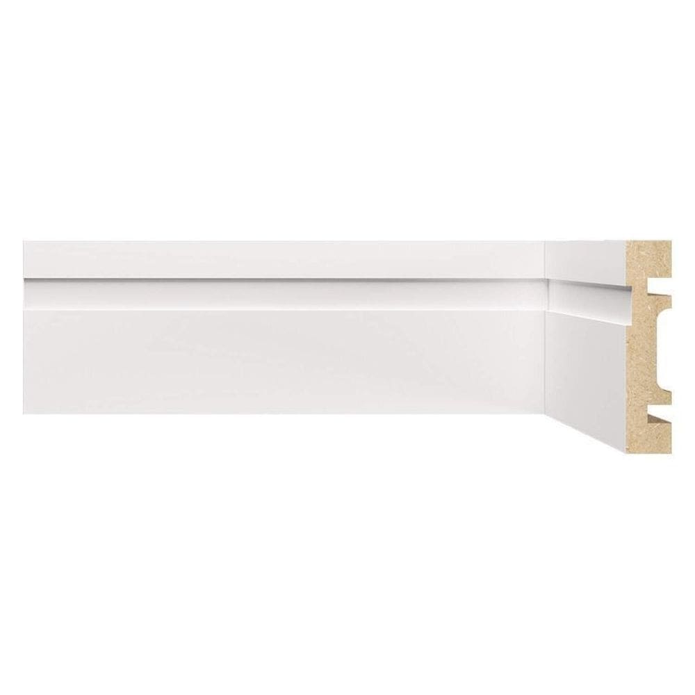 Kit Rodapé de MDF 5 Barras Frisadas de 7cm x 2,40m Rende 12 Metros Moldufama Branco