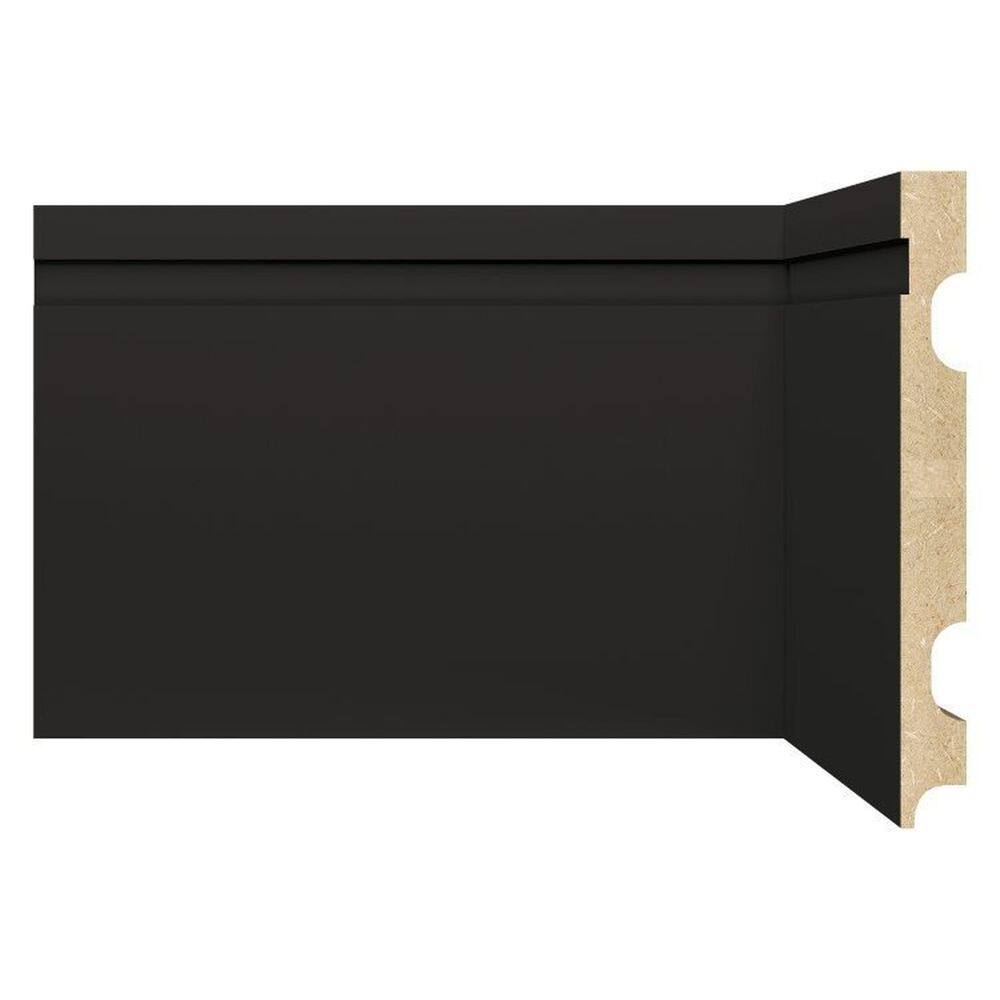 Kit Rodapé de MDF 20 Barras Frisadas de 15cm x 2,40m Rende 48 Metros Moldufama Preto