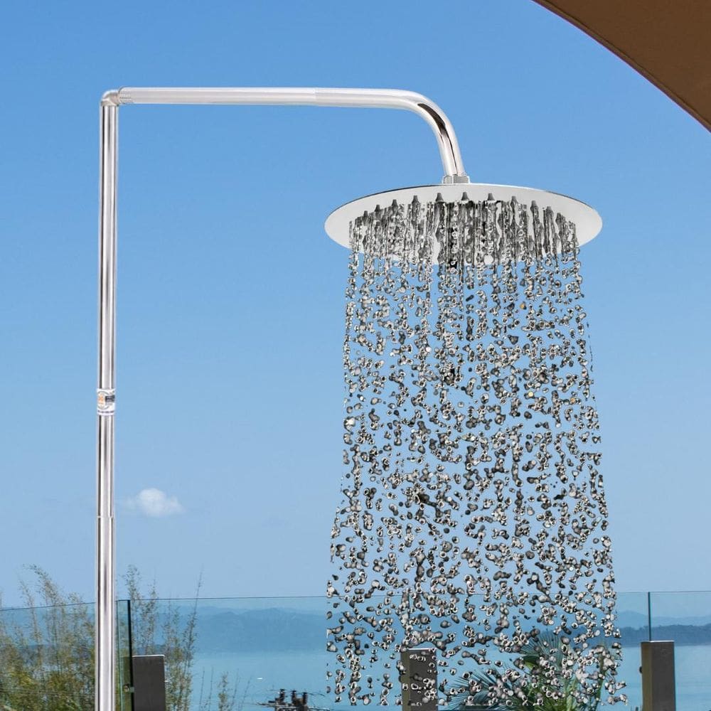Ducha Externa Beluga Inox Redonda - Acionamento Automático