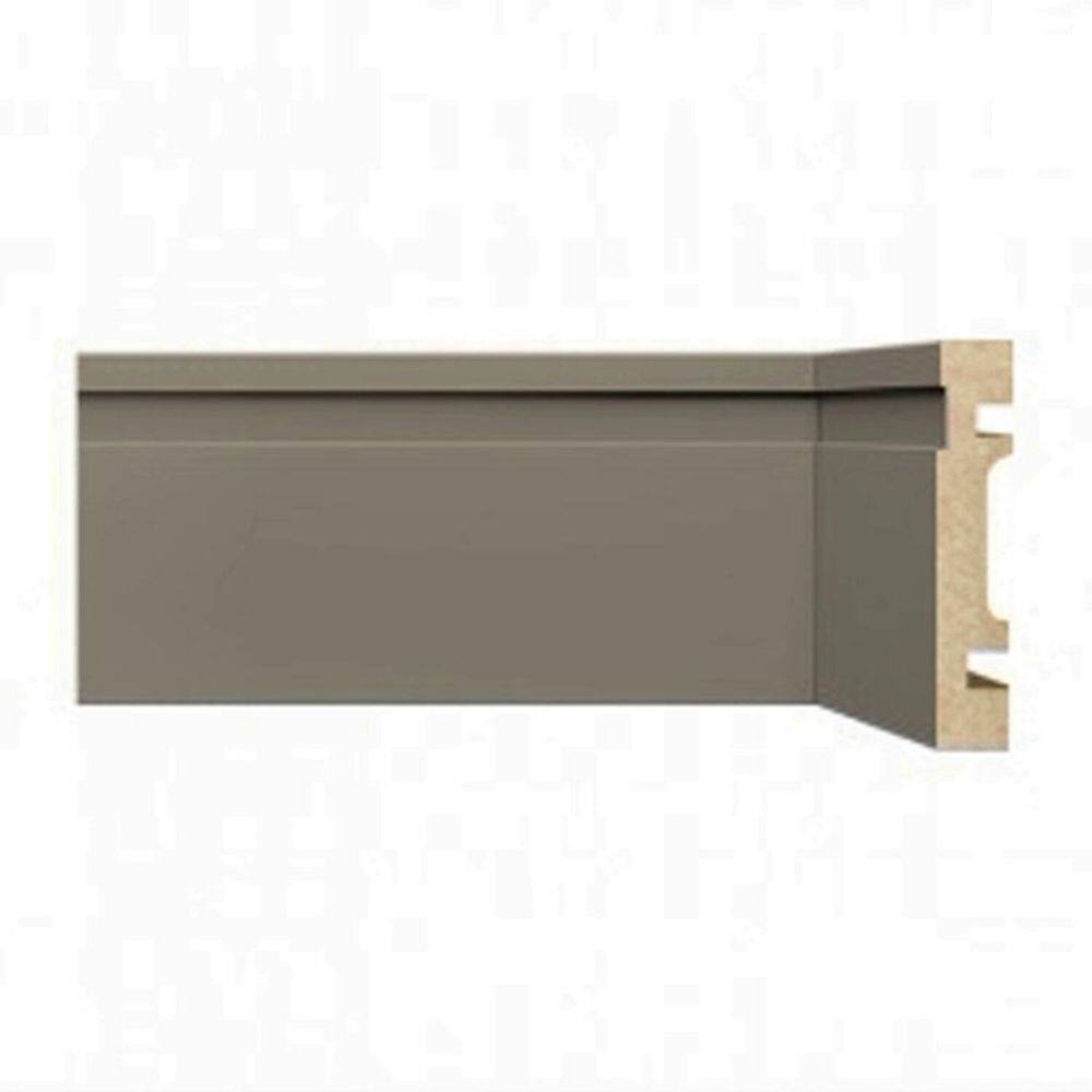Kit Rodapé de MDF 5 Barras Frisadas de 7cm x 2,40m Rende 12 Metros Moldufama Cinza Titanium