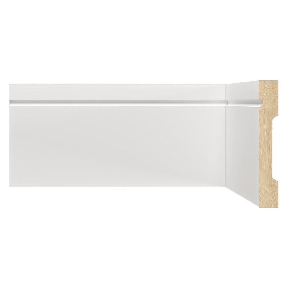 Kit Rodapé de MDF 20 Barras Frisadas de 10cm x 2,40m Rende 48 Metros Moldufama Branco