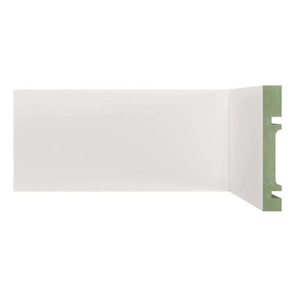 Kit Rodapé de MDF 5 Barras Lisas de 10cm x 2,40m Rende 12 Metros Moldufama Branco
