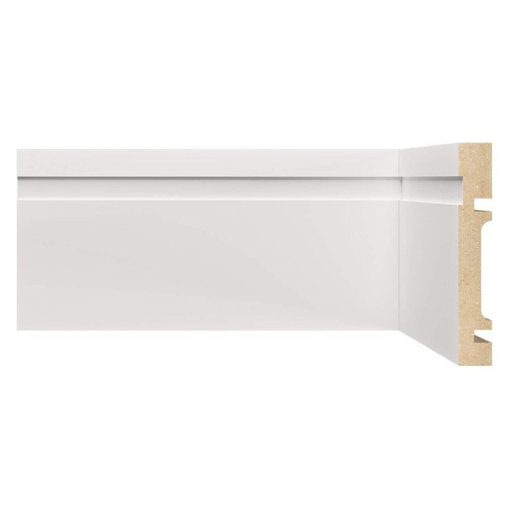 Kit Rodapé de MDF 15 Barras Frisadas de 10cm x 2,40m Rende 36 Metros Moldufama Branco