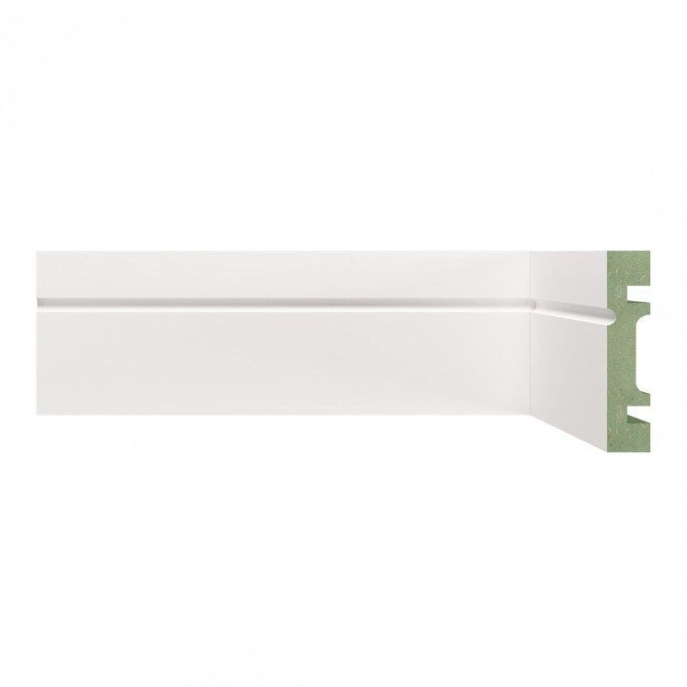 Kit Rodapé de MDF 40 Barras Frisadas de 7cm x 2,40m Rende 96 Metros Moldufama Branco