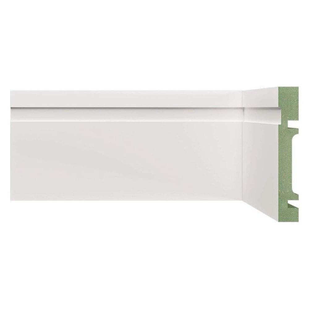 Kit Rodapé de MDF 20 Barras Frisadas de 10cm x 2,40m Rende 48 Metros Moldufama Branco