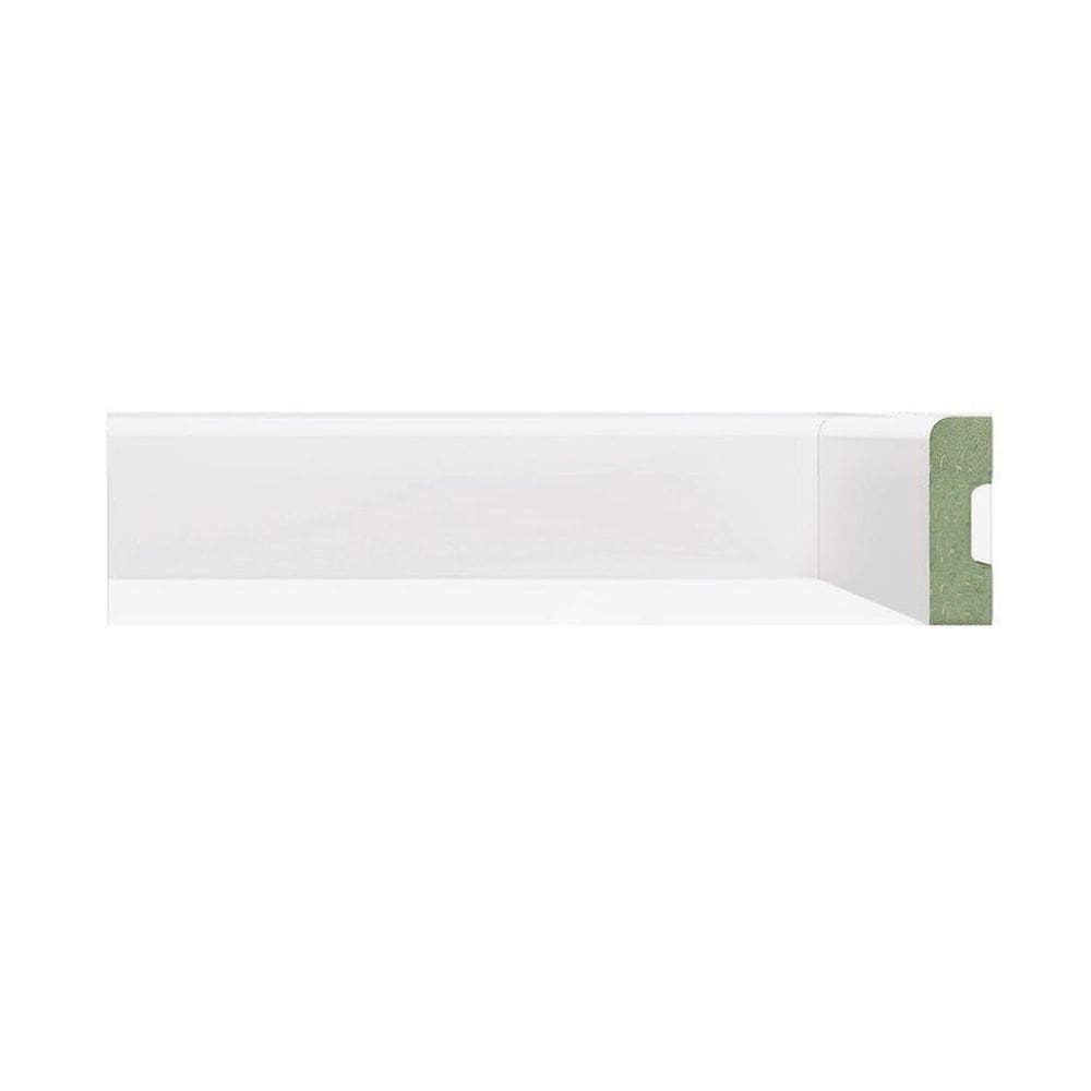 Kit Rodapé de MDF 5 Barras Lisas de 5cm x 2,40m Rende 12 Metros Moldufama Branco