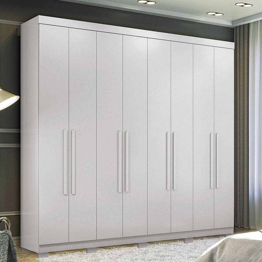 Guarda Roupa 8 Portas E 4 Gavetas Com Pés Master New Santos Andirá Branco