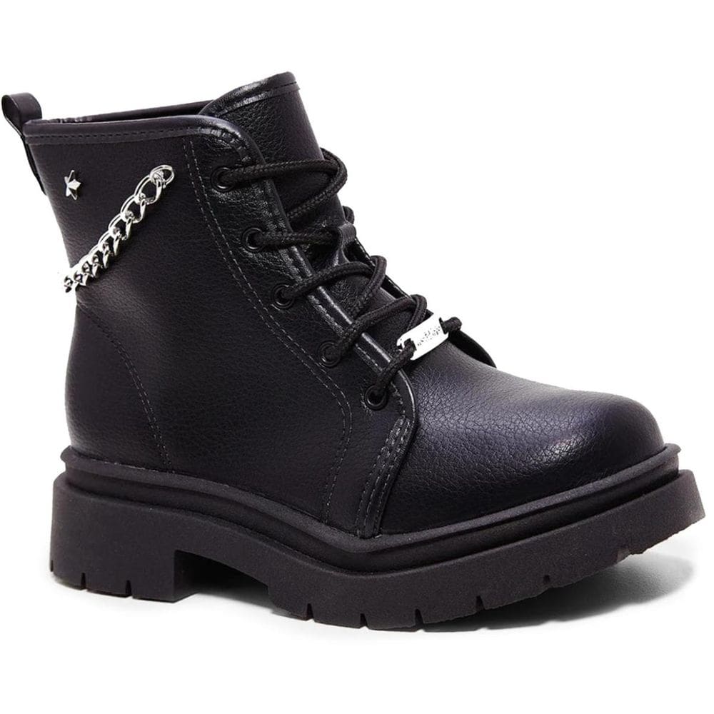 Bota Coturno Infantil Molekinha Corrente Menina - Preto