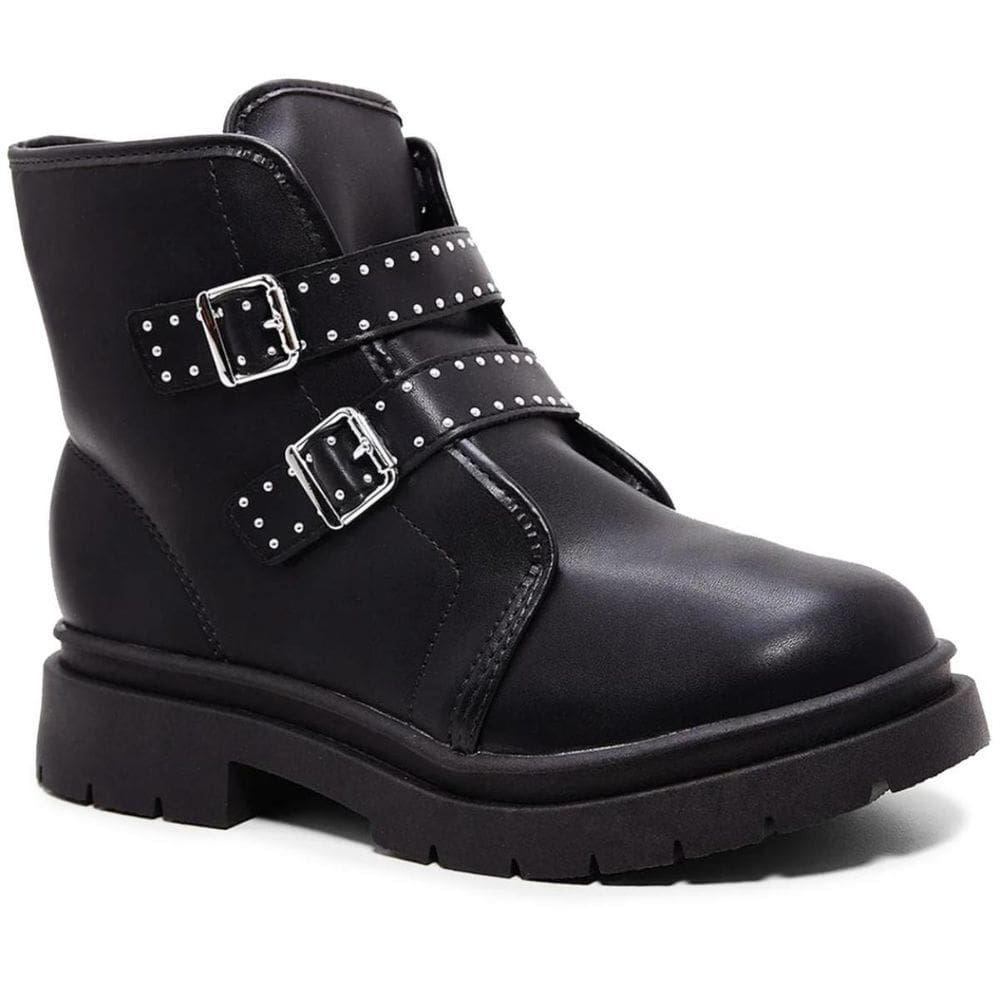 Bota Coturno Infantil Molekinha Com Fivela Menina - Preto