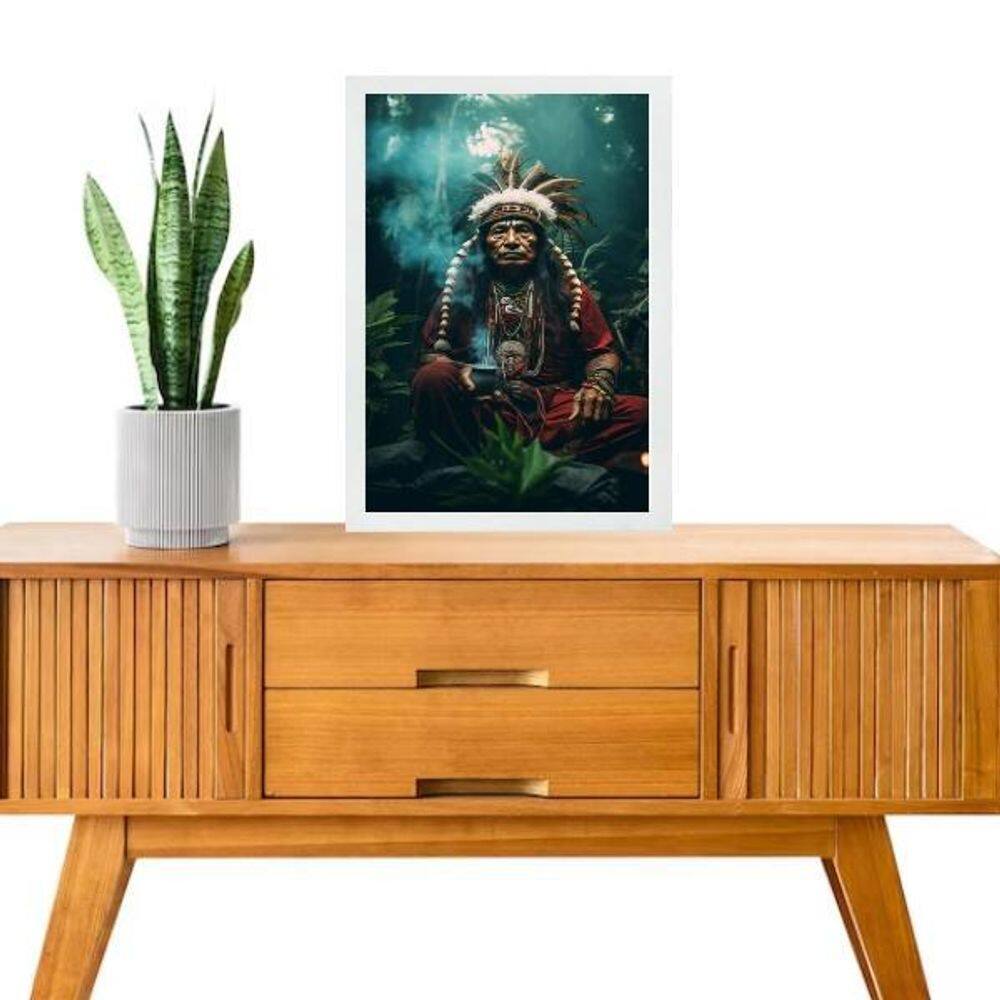 Quadro Umbanda Caboclo Tupã 33X24Cm